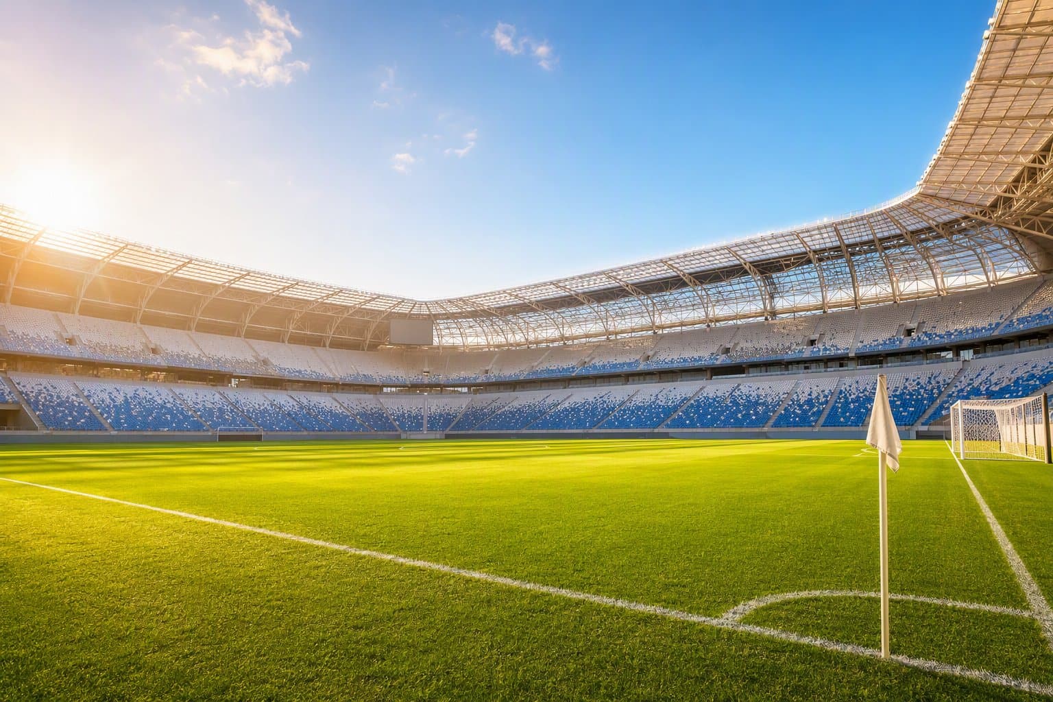 empty sunlit stadium - illustration, Jake Team LLC