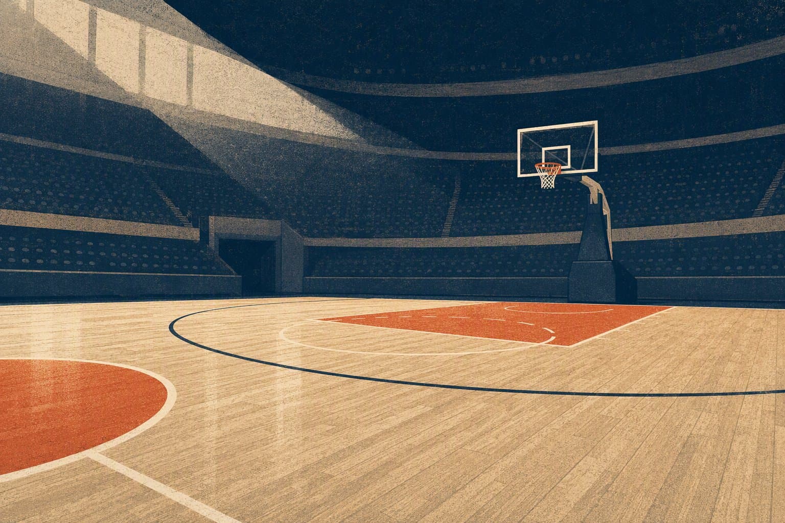 basketball court perspective - illustration, Jake Team LLC