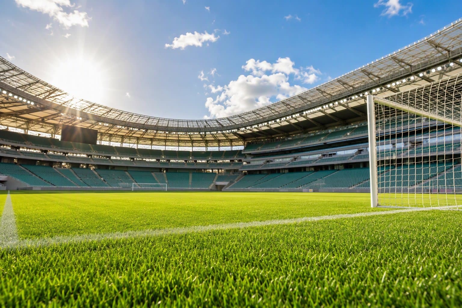 Sunlit Soccer Stadium - illustration, Jake Team LLC