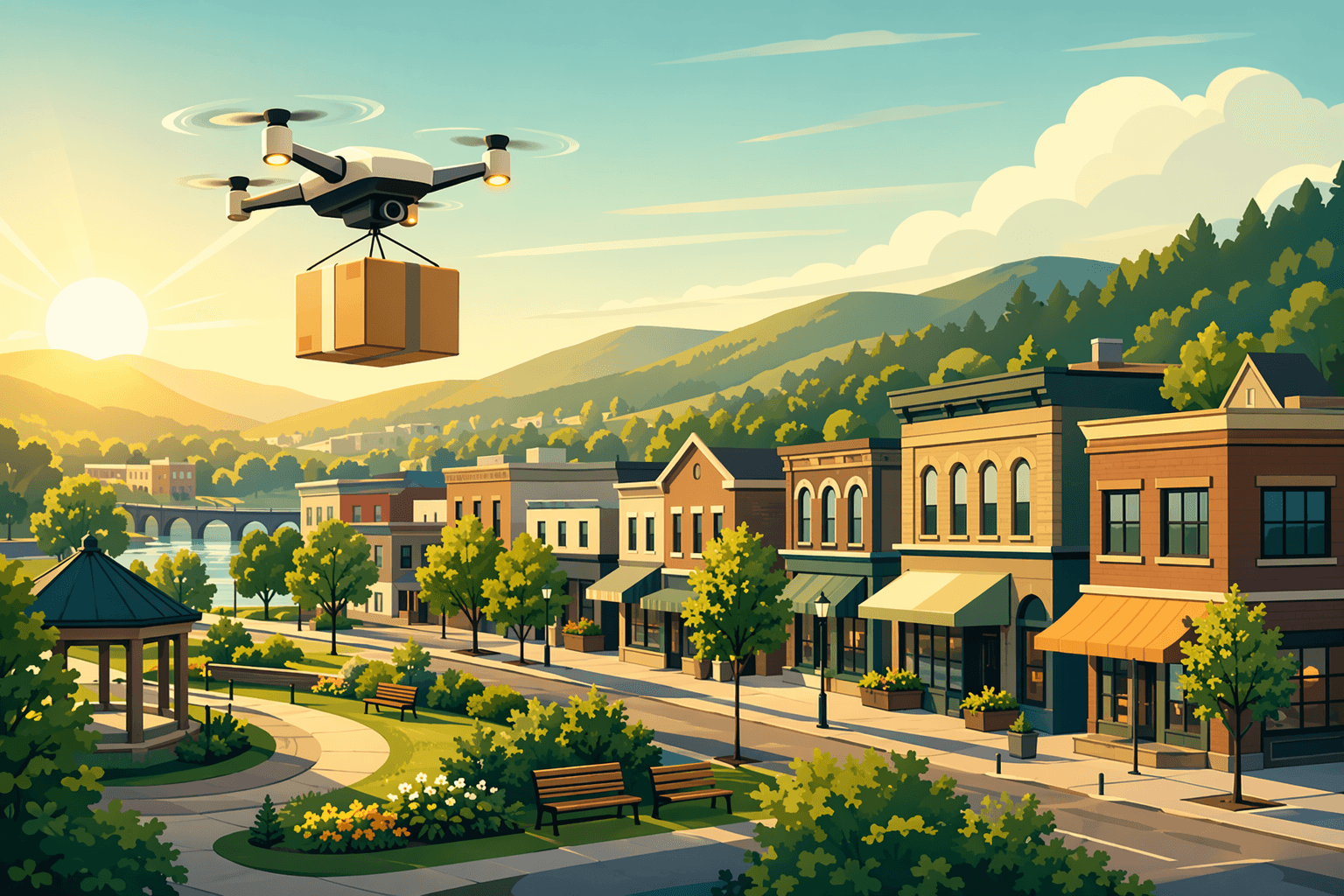 Local drone delivery - illustration, Jake Team LLC