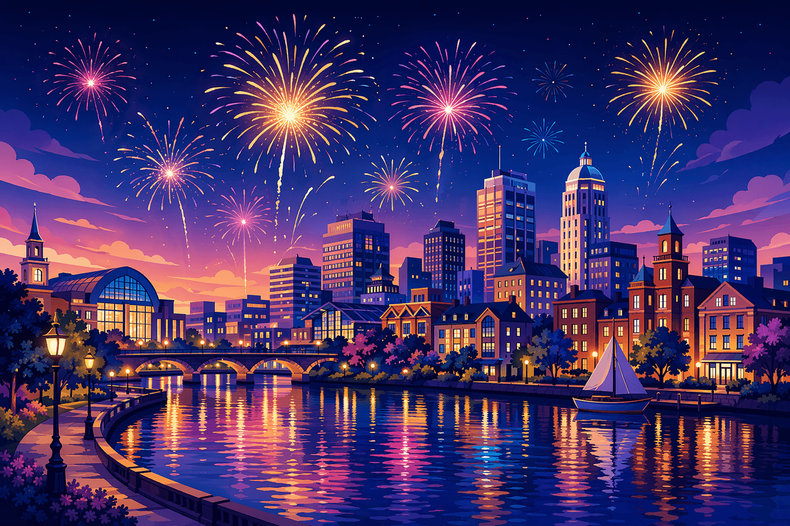 Festival fireworks - illustration, Jake Team LLC
