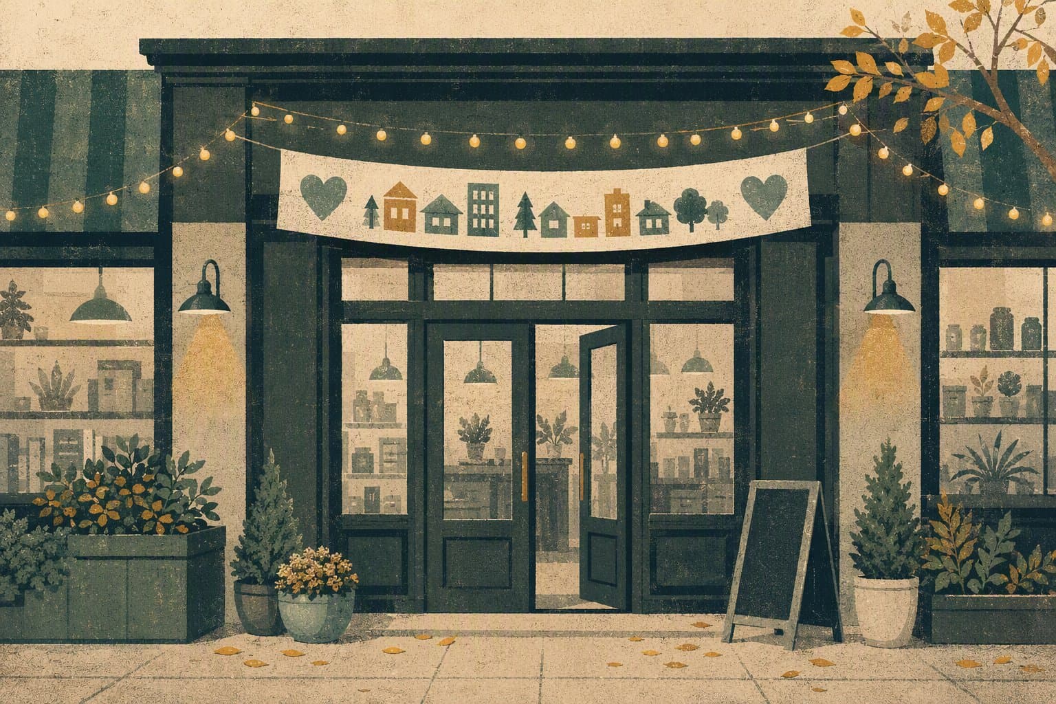storefront celebration - illustration, Jake Team LLC