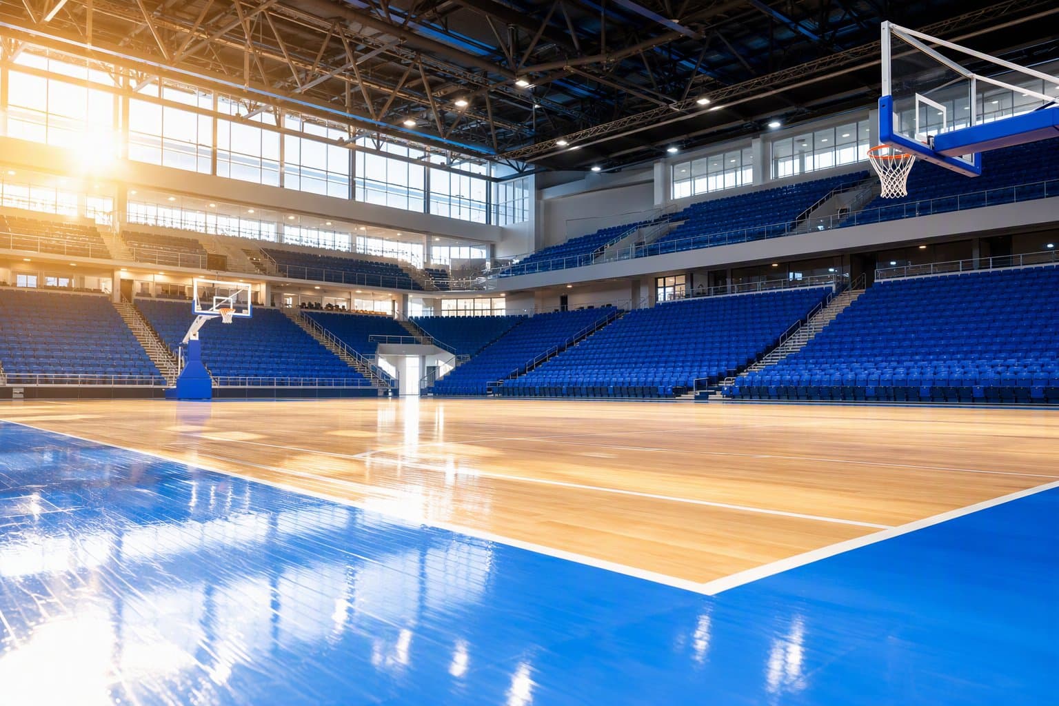 Sunlit Basketball Court - illustration, Jake Team LLC