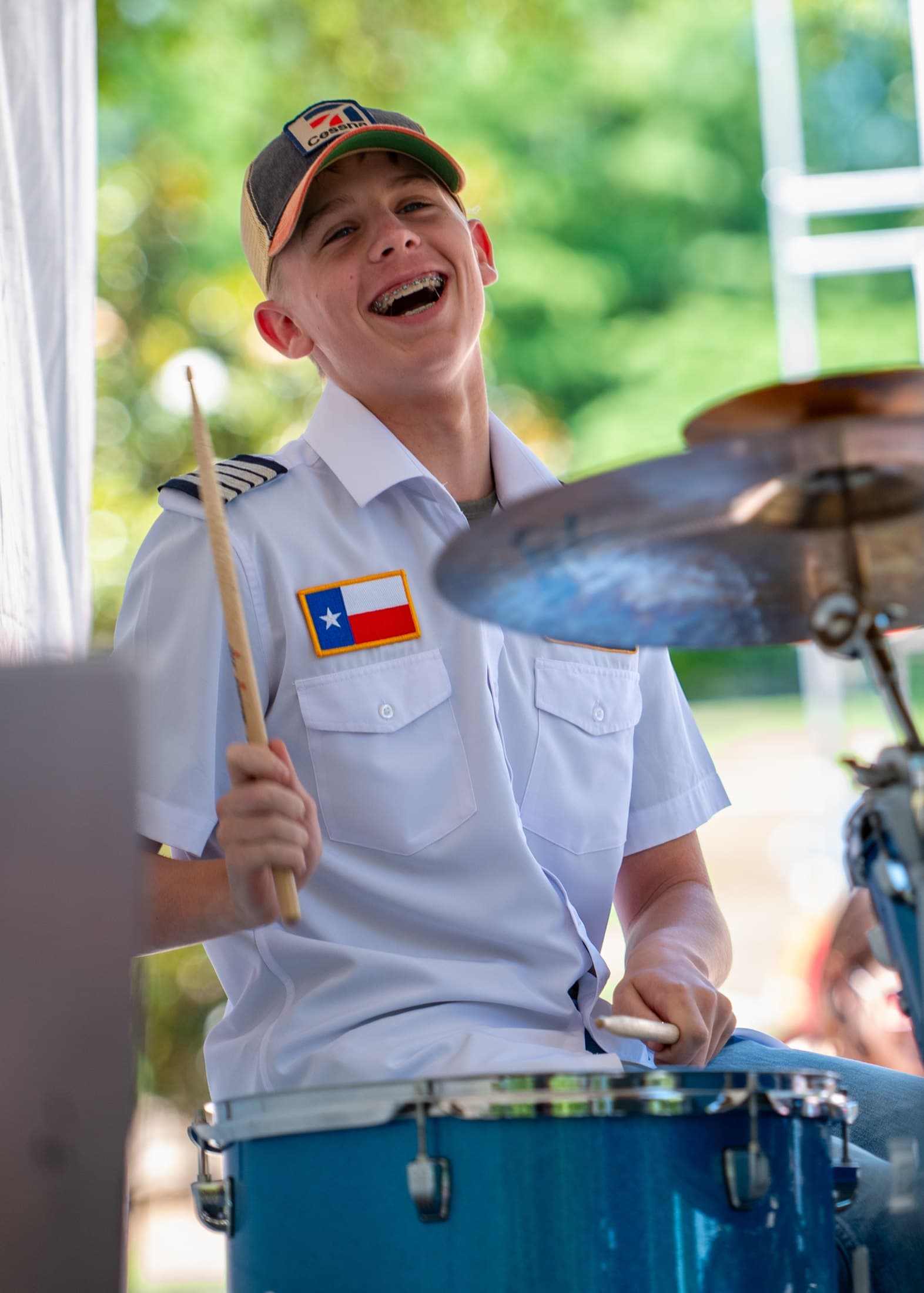 Lucas Rehl of Prosper, Airbourne Tex's drummer. Photo: Zoe Trewin