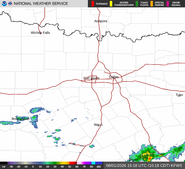 National Weather Service radar for North Texas (KFWS)