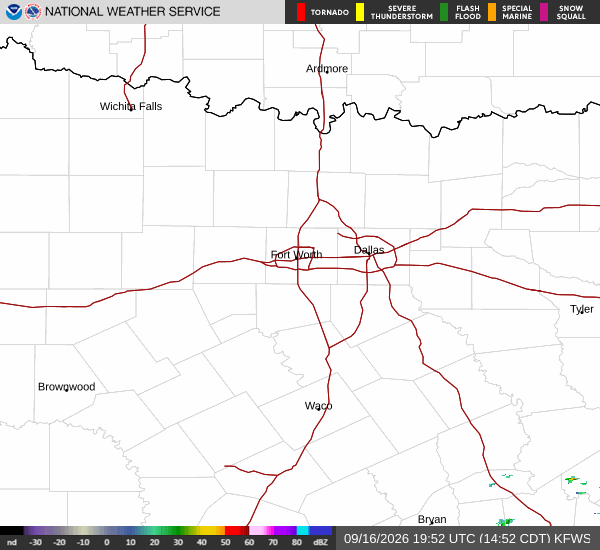 National Weather Service radar for North Texas (KFWS)