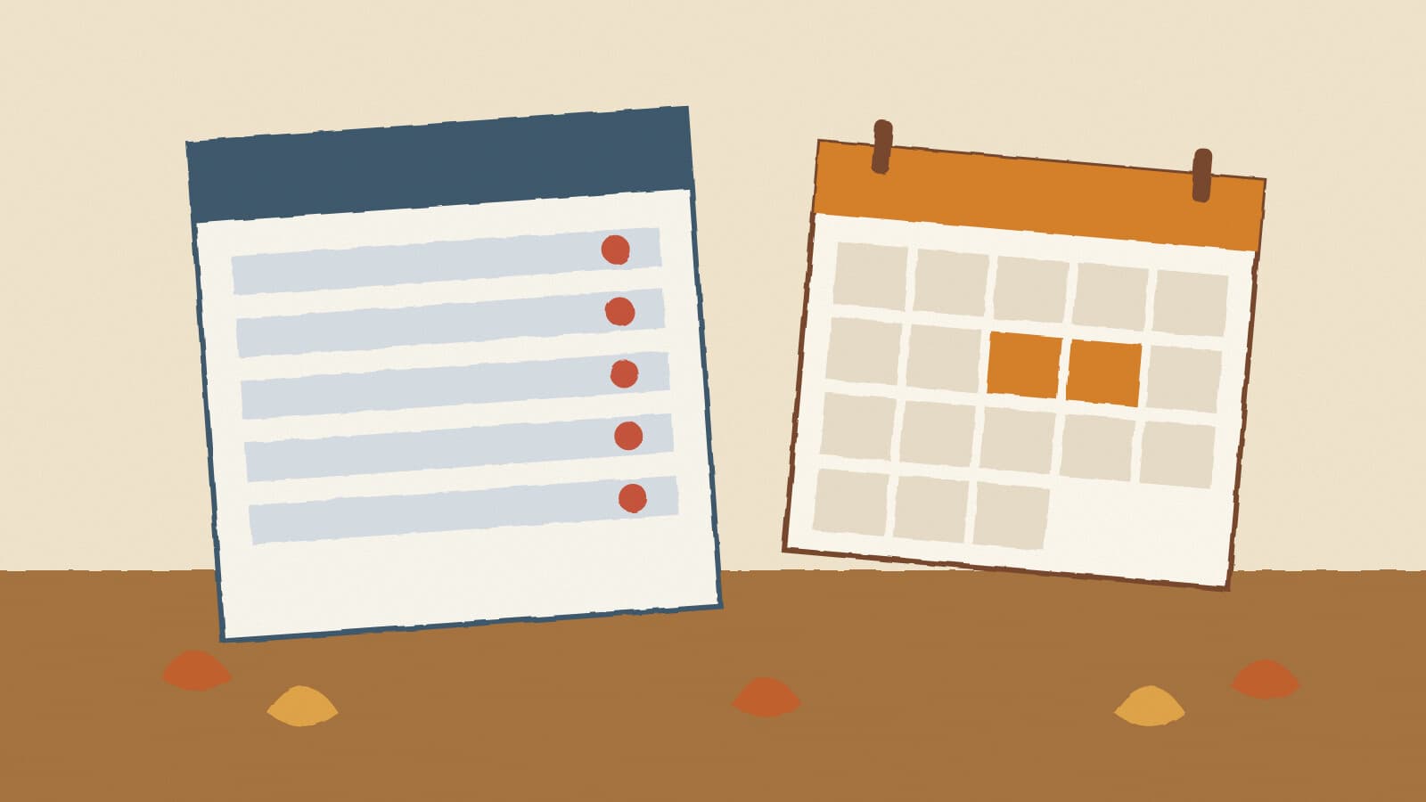 Report card and autumn calendar - illustration, Jake Team LLC