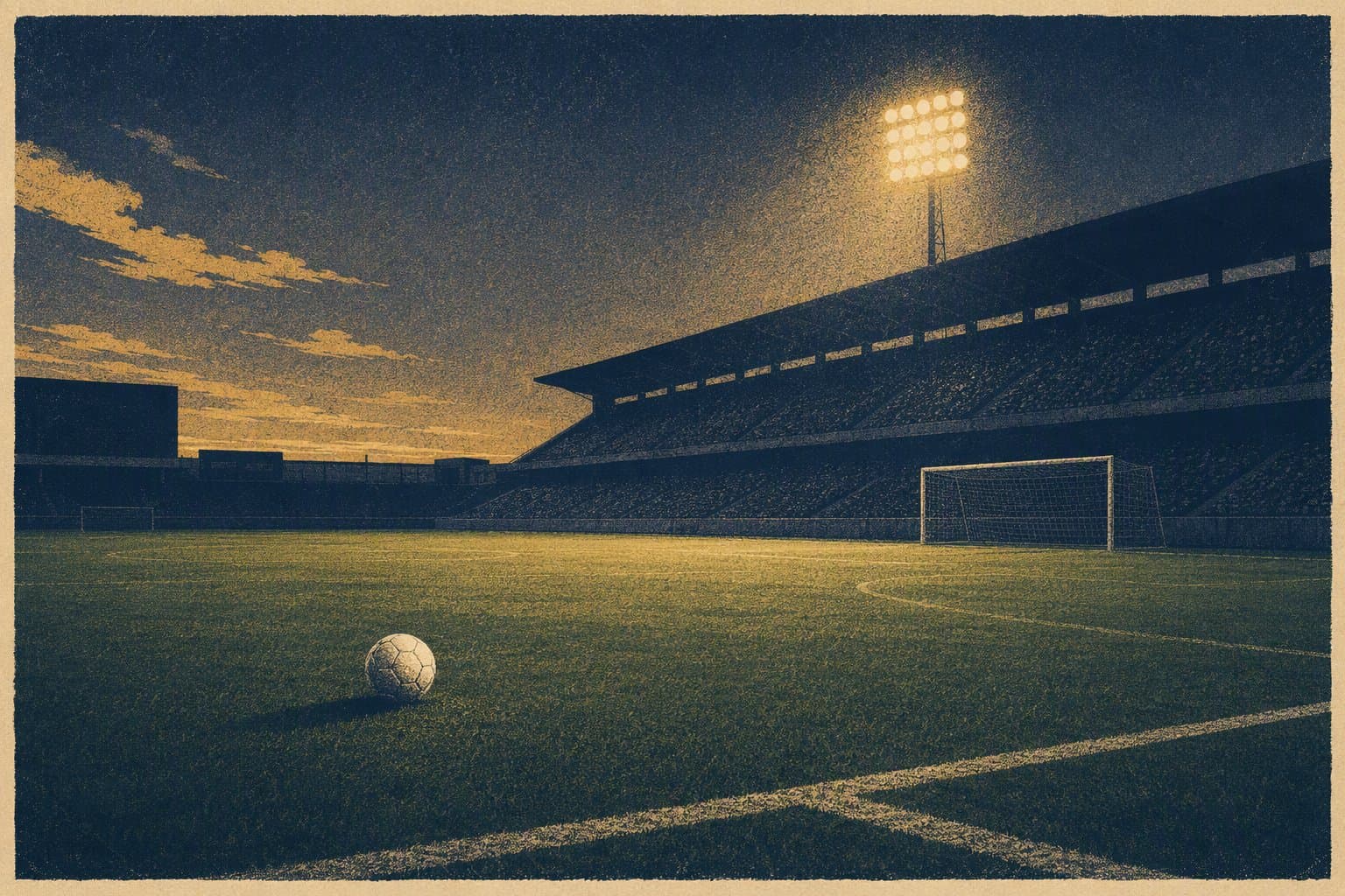 Evening Soccer Victory - illustration, Jake Team LLC