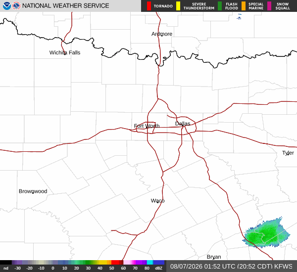 National Weather Service radar for North Texas (KFWS)