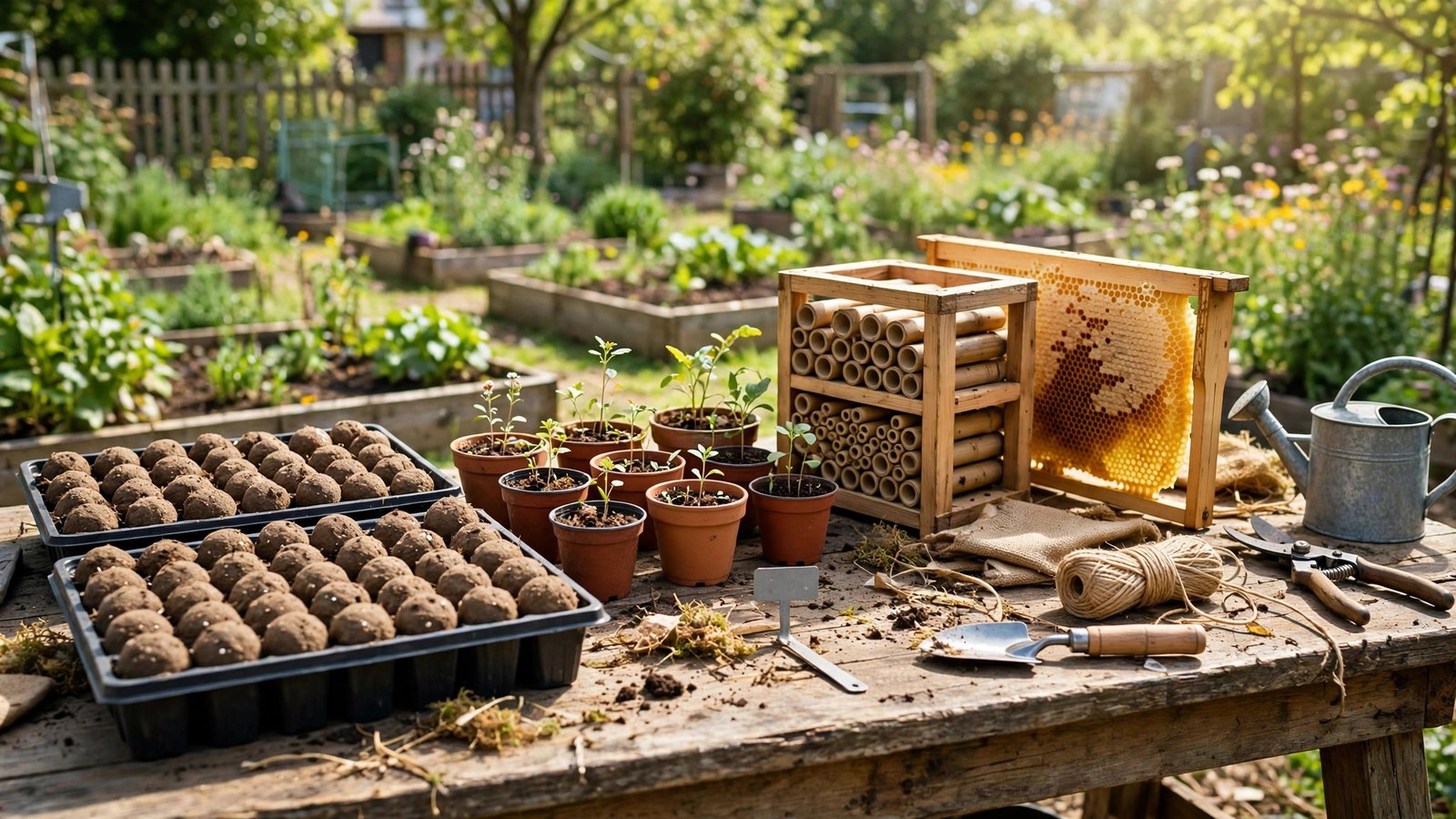 Seedballs and Bees — Illustration by Jake Team LLC